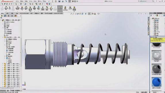 solidworks如何将弹簧在装配体中伸缩自如