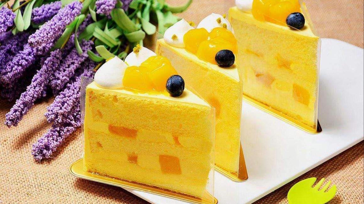 超漂亮的黄桃奶油蛋糕烘焙制作