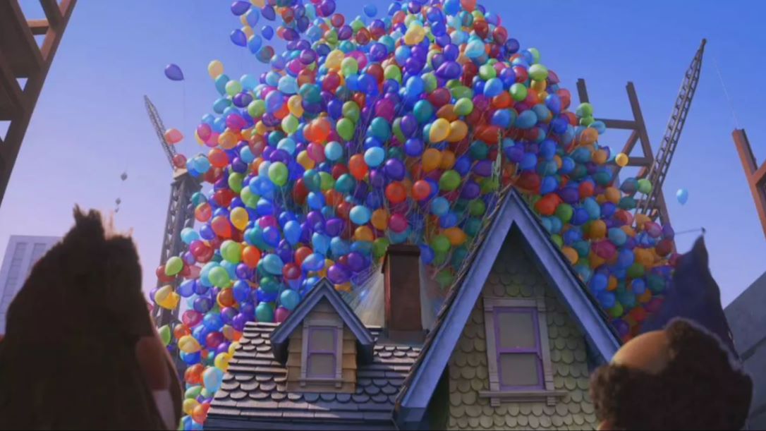 几分钟看完《飞屋环游记》,老头用气球把小屋升上天,竟到了天堂瀑布