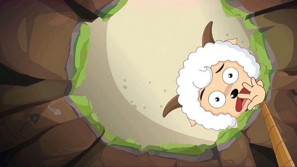 喜羊羊被灰太狼用绳子勾住,真的好危险!